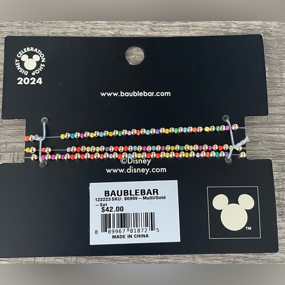 Disney Baublebar Minnie Mouse set of 3 Beaded Stretch Bracelets - NEW and cute - Picture 5 of 5